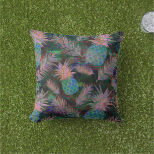 Dark Pineapple Reversible Throw Pillow