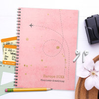 Dark Pink Aeroplane Name Gold Spots Travel Journal