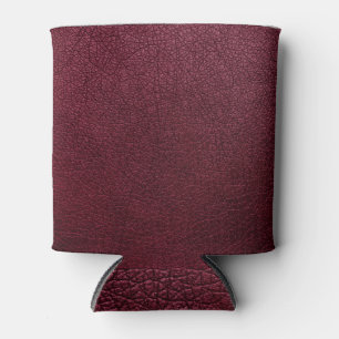 Dark Pink Allure: Leather Texture Can Cooler