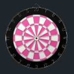 Dark Pink Black And White Dartboard<br><div class="desc">Dark Pink Black And White Dart Board</div>