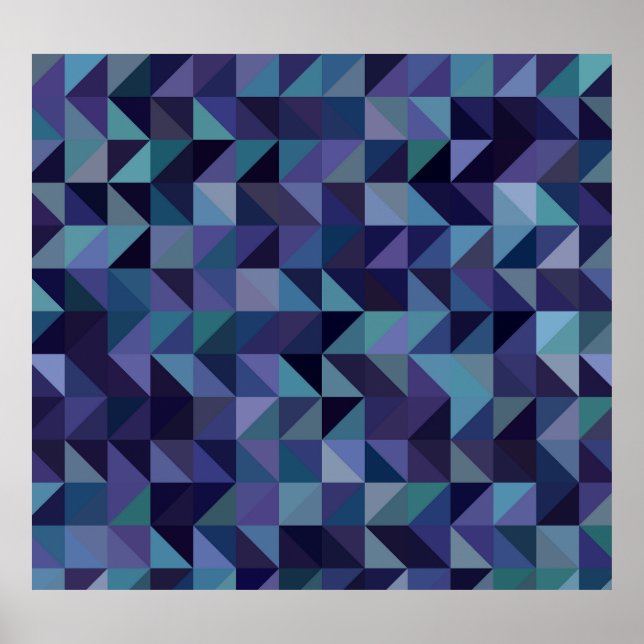 Dark pink, blue: triangle mosaic. poster (Front)
