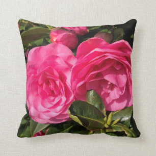Dark Pink Camellia Cushion