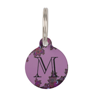 Dark Pink Celtic Fractal Design Pet Tag