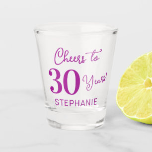 Dark Pink Cheers to 30 Years 30th Birthday Shot Glass