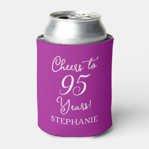 Dark Pink Cheers to 95 Years 95th Birthday Can Cooler