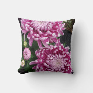 Dark Pink Chrysanthemum Flower floral Cushion
