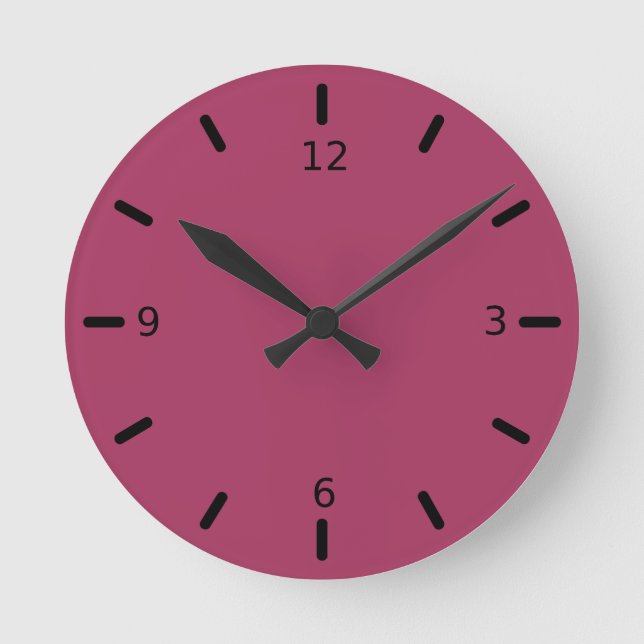 Dark Pink Colour Round Clock (Front)