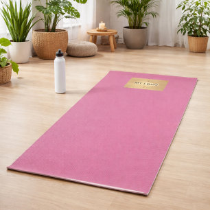 Dark pink company logo business studio yoga mat