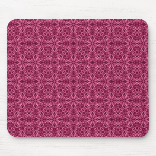 Dark Pink Elegant Circles Mousepad (Front)