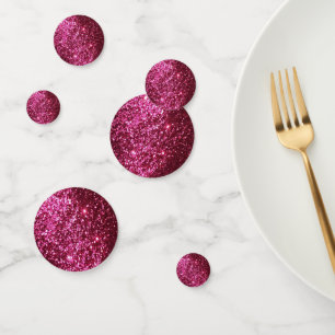 Dark Pink Faux Glitter Confetti