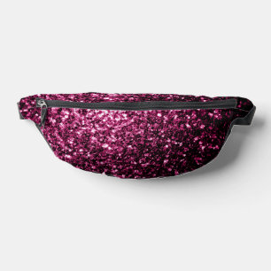 Dark pink faux glitter sparkles bum bags
