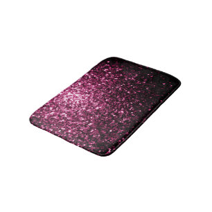 Dark Pink faux shiny glitter sparkles Bath Mat