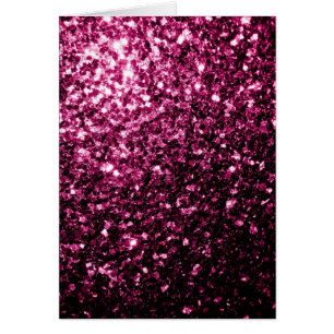 Dark Pink faux shiny glitter sparkles card
