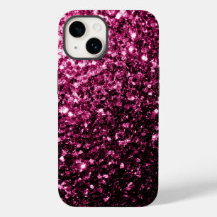 Dark Pink faux shiny glitter sparkles iPhone Case