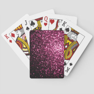Dark Pink faux shiny glitter sparkles Playing Cards