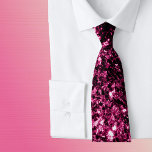 Dark Pink faux shiny glitter sparkles Tie<br><div class="desc">Bling fashion suit accessory neck tie for him or her. Beautiful girly glamourous pink shiny glitters sparkles. Photo of pink sparkles not actual glitter!</div>