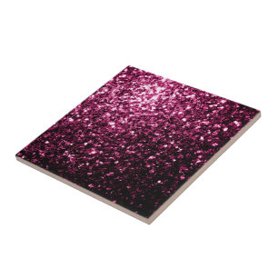Dark Pink faux shiny glitter sparkles Tile