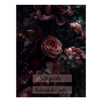 Dark pink Floral Inspirational glossy poster