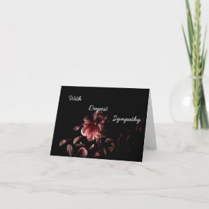 Dark Pink Floral Personalised Sympathy Card