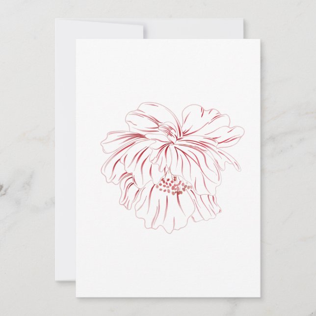Dark Pink Flowy Peony Invitation (Front)