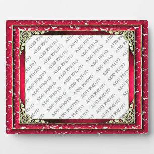 Dark Pink Framewith Silver Flower Add Photo Plaque