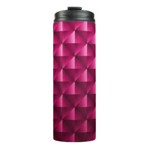 Dark pink Geometric grid Carbon fibre background M Thermal Tumbler