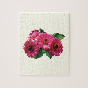 Dark Pink Gerbera Daisies Jigsaw Puzzle