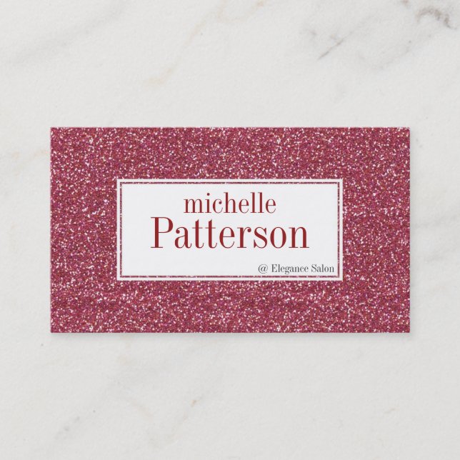 Dark Pink Glitter Appointment Business Cards (Front)