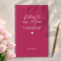 Dark Pink Grief Journal for Loss of Mother