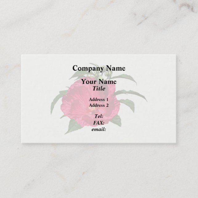 Dark Pink Hibiscus Business Card (Front)