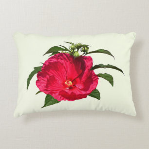 Dark Pink Hibiscus Decorative Cushion