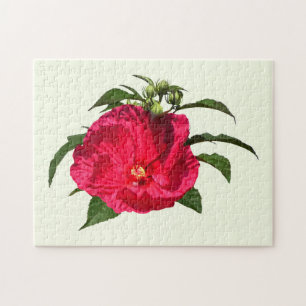 Dark Pink Hibiscus Jigsaw Puzzle