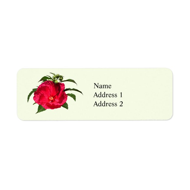 Dark Pink Hibiscus Return Address Label (Front)