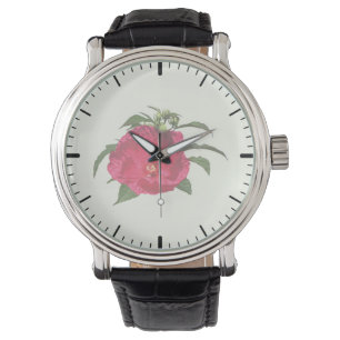 Dark Pink Hibiscus Watch