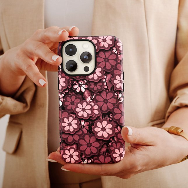 Dark Pink Hippie iPhone | 60s Hippie iPhone 13 Case-Mate iPhone Case (Creator Uploaded)