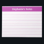 Dark Pink Lined 11 x 8.5 Landscape Personalised Notepad<br><div class="desc">Dark Pink Lined 11 x 8.5 Landscape Personalised Notepad These customisable notepads are simple for every day use or sending a formal note to someone from your home office or desk. You can also choose a variety of colours from our shop for your home office needs. Personalise these notepads with...</div>