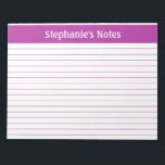 Dark Pink Lined 11 x 8.5 Landscape Personalised Notepad<br><div class="desc">Dark Pink Lined 11 x 8.5 Landscape Personalised Notepad These customisable notepads are simple for every day use or sending a formal note to someone from your home office or desk. You can also choose a variety of colours from our shop for your home office needs. Personalise these notepads with...</div>