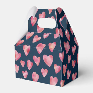 Dark Pink Love Heart pattern Favour Box