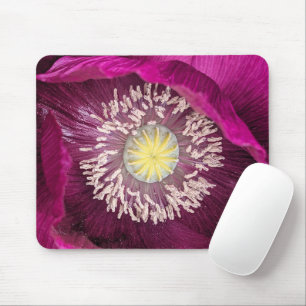 Dark Pink Oriental Poppy Floral Mouse Pad