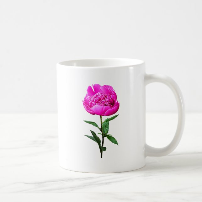 Dark Pink Peony Coffee Mug (Right)