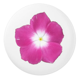 Dark Pink Phlox Ceramic Knob