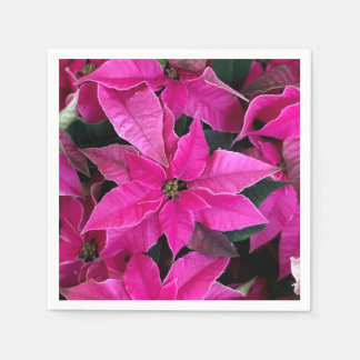 Dark Pink Poinsettia  Napkin