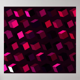 Dark Pink Rhombus: Gradient Abstract decor