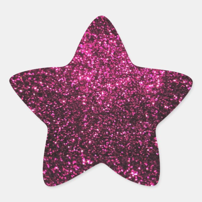 Dark Pink Sparkles Star Sticker (Front)