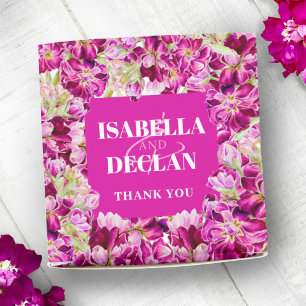 Dark pink stock flower watercolor floral favour box