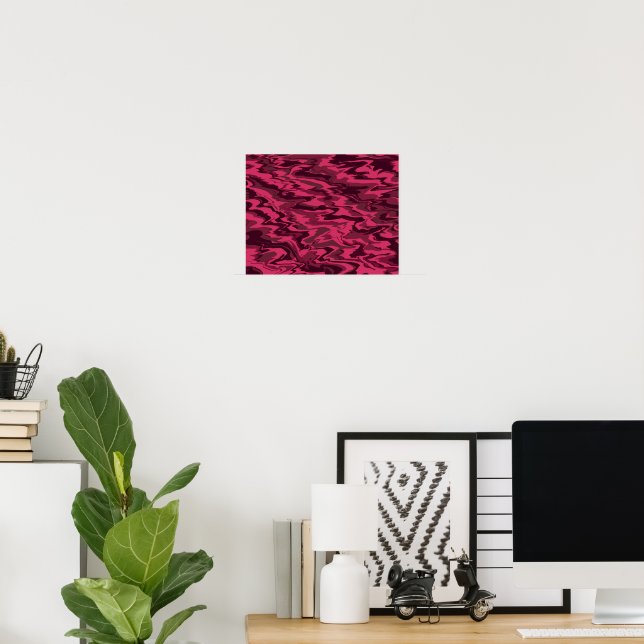 Dark Pink Wavy Liquid Pattern Poster (Home Office)