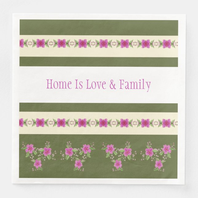Dark Pink With Olive Green Napkin (Front)
