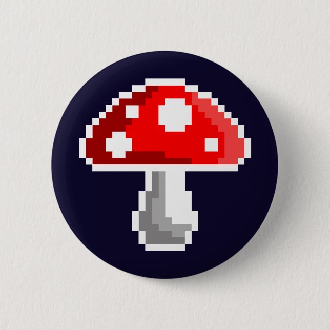 Dark Pixel Mushroom Button (Front)