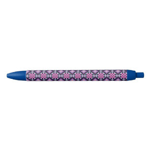 Dark Pixel Pattern Black Ink Pen