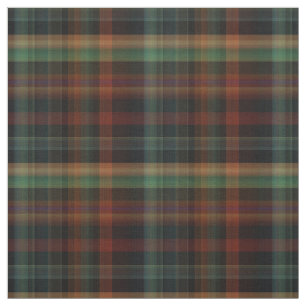 Dark Plaid Fabric in Red Green Gold Black